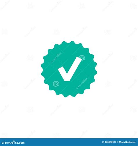 Valid Seal Icon Blue Circle With Ribbon Outline And White Tick Flat