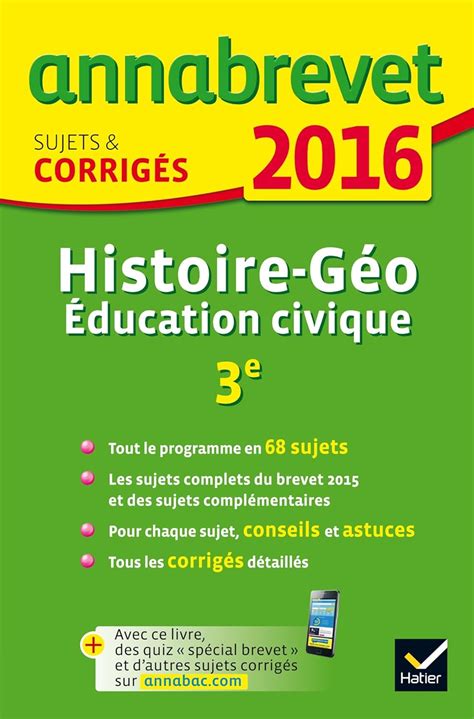 Amazon fr Histoire Géographie Education civique 3e Sujets et