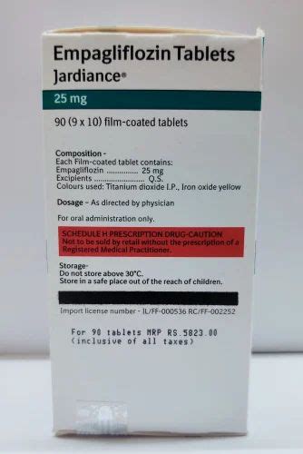 JARDIANCE 25MG TABLET Packaging Size 10 Tablets In One Strips At Rs