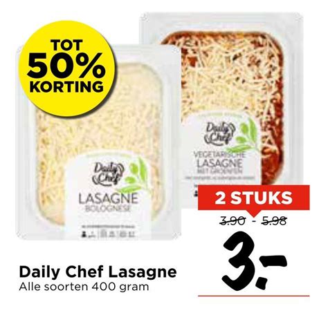 Daily Chef Lasagne Gram Stuks Aanbieding Bij Vomar