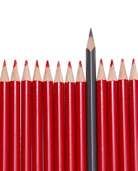 One Sharpened Pencil Standing Out Blunt Ones Easy Beautiful You — Stock