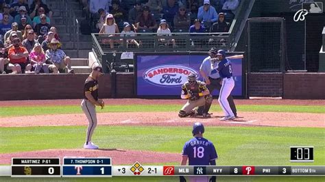 Bubba Thompson's hits an RBI single to right field | 03/25/2023 | Texas ...