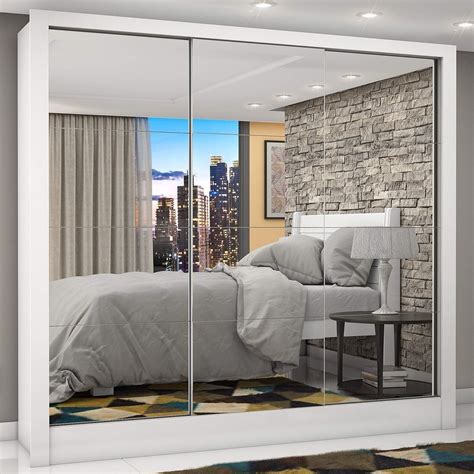 Guarda Roupa Com Espelhos Na Porta - Guarda-Roupa Casal 3 Portas com Espelho Porto Premium Espresso Móveis ...