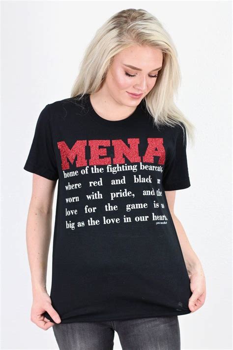 Mena Bearcats Definition Tee Black Black Tee T Shirts For Women Black