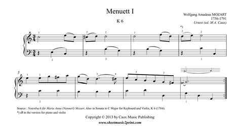 Mozart Minuet 1 In C Major K 6 YouTube