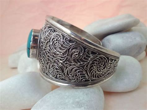 Pulsera Artesanal Tibetana De Plata Y Turquesas Eur Joyer A