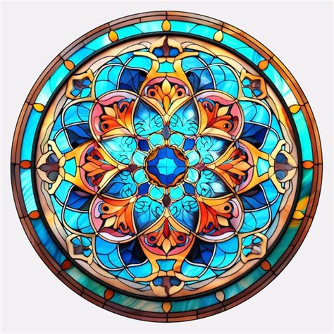 Premium AI Image A Close Up Of A Stained Glass Window With A Circular