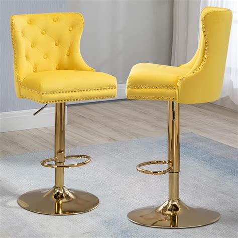 Amazon Gnixuu Swivel Wingback Bar Stools Set Of Velvet