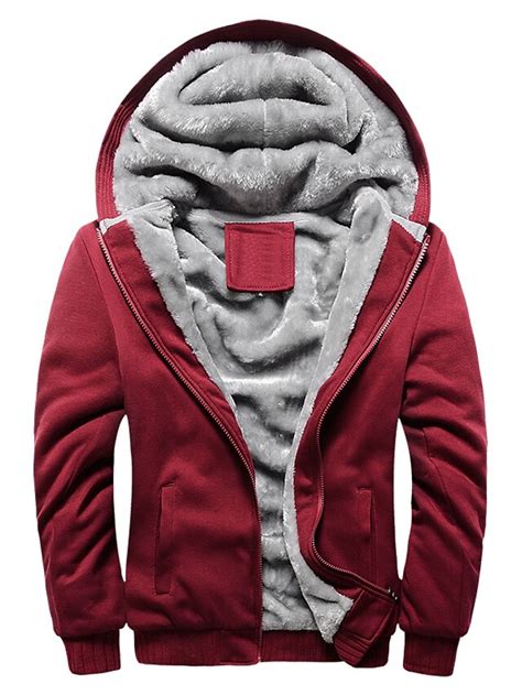 Herren Hoodie Sweatshirt Kapuze Fuzzy Sherpa Hoodie Jacke Kapuzenshirt