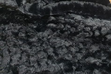 Black Textured Rabbit Faux Fur Fabric By The Metre 6038 Black