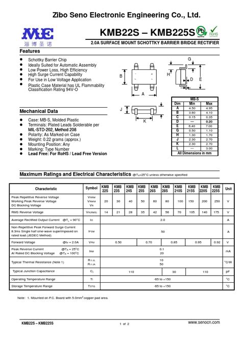 Kmb F Datasheet Pdf Mdd