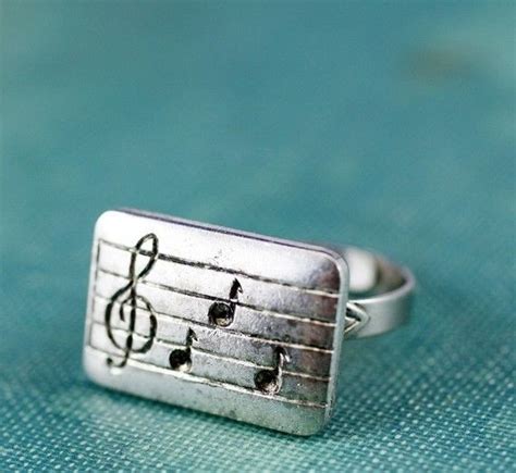 Music Ring Retro Treble Clef Musician Silver By Mylavaliere 14 00