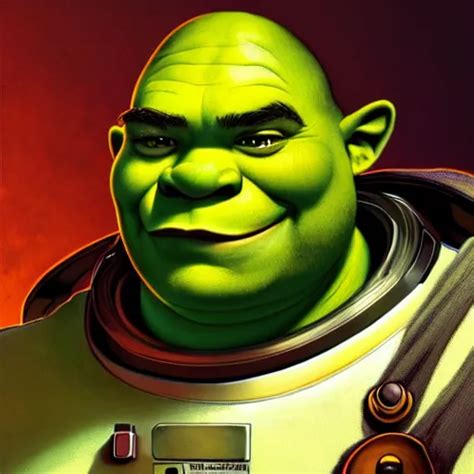 Shrek In A Space Suit Highly Detailed Digital Stable Diffusion