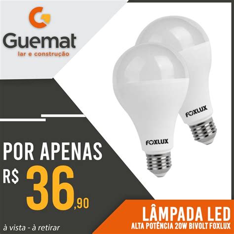 ILUMINAÇÃO É NA GUEMAT LÂMPADA LED ALTA POTÊNCIA 20W 6500K E