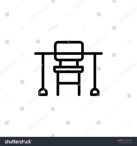 School Desk Chair Icon Element Education Stock Vector Royalty Free