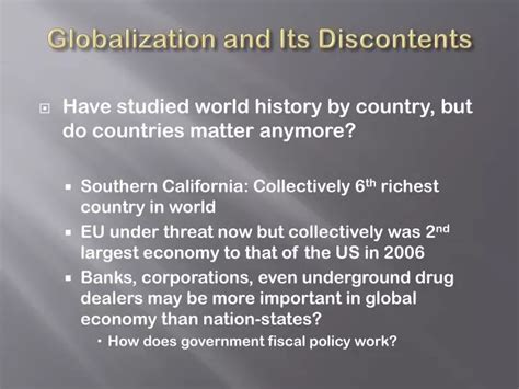 Ppt Globalization And Its Discontents Powerpoint Presentation Free