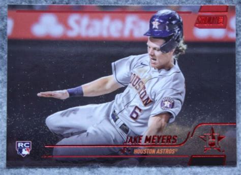 Jake Meyers Topps Stadium Club Rc Red Foil Parallel Astros Ebay