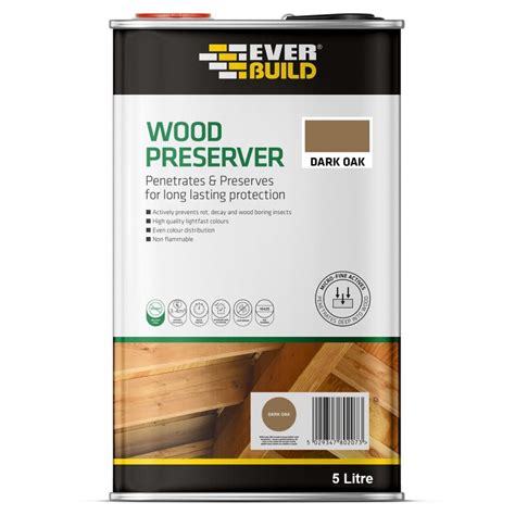 Everbuild Lumberjack Wood Preserver Litre Dark Oak Ljdo