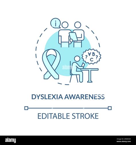 2d Blue Line Icon Dyslexia Awareness Concept Stock Vector Image And Art