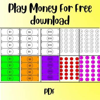 Free Money Printable Pages By Annasha Baird Teachers Pay Teachers