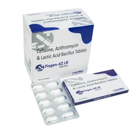 Fixgen AZ LB Cefixime Azithromycin Lactic Acid Bacillus Tablets At Rs