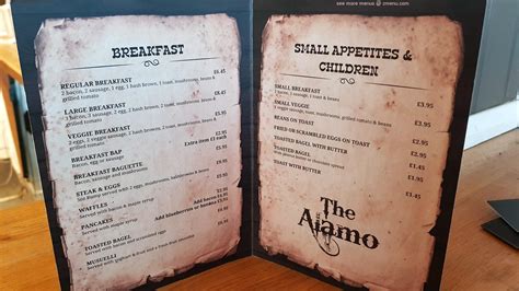 Online Menu Of The Alamo Restaurant Ryde United Kingdom PO33 UK Zmenu