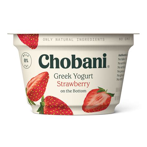 Chobani Non Fat Greek Yogurt Strawberry On The Bottom Oz