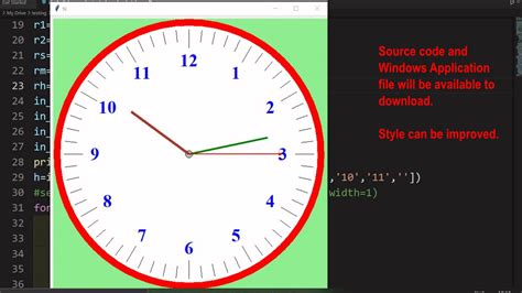 Tkinter Analog Clock Showing Local Time Using Canvas YouTube