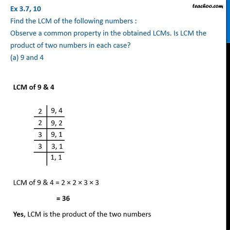 Ex 3 7 10 Find The LCM Of The Following Numbers Class 6 Teachoo