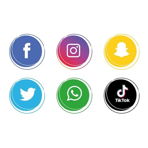 Premium Vector Social Media Icons Set Logo Vector Illustrator