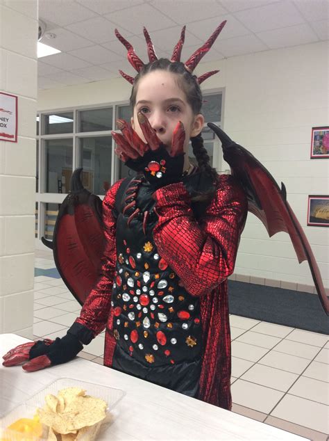 Red Girls Dragon Costume With Spikes And Sequins Diy Polymer Dragon Queen Costume Diy