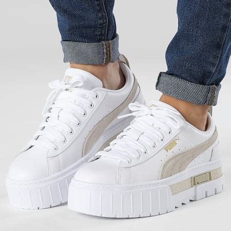 Puma Baskets Femme Mayze Lth White Peyote