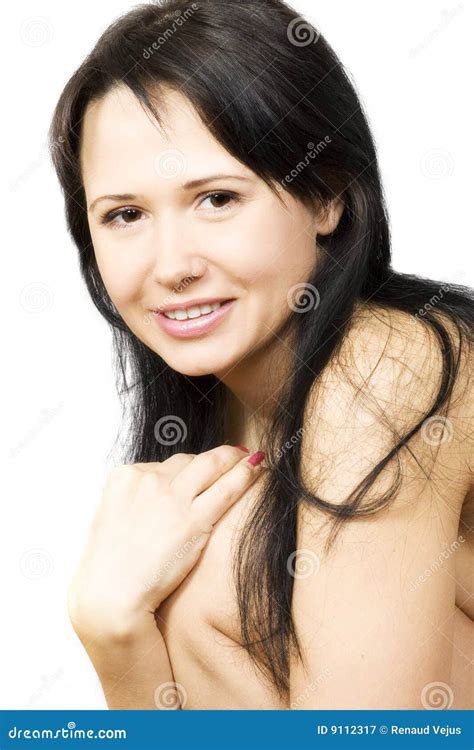 Cuadro Del Brunette Descubierto Sano Imagen De Archivo Imagen De Feliz Mano