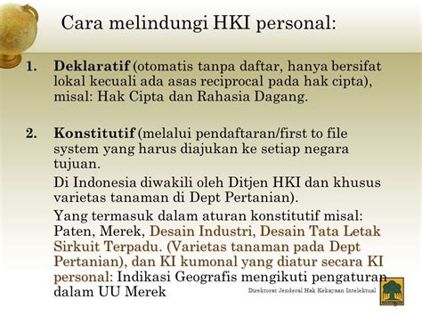 Direktorat Jenderal Hak Kekayaan Intelektual Departemen Hukum Dan Hak