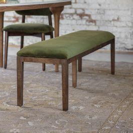 Bailey Bench In Deep Green Velvet Atkin And Thyme Atkin And Thyme