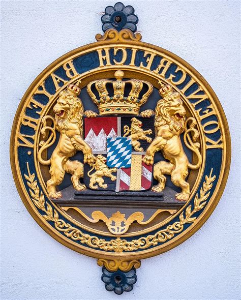 Coat Of Arms Bavaria Emblem Symbol Decoration Gold Lion Shield