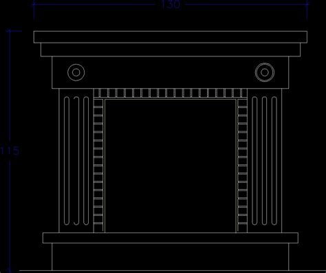 Fireplace Stove Dwg Elevation For Autocad • Designs Cad