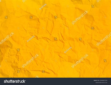 Crumpled Yellow Paper Abstract Background Texture Stock Photo