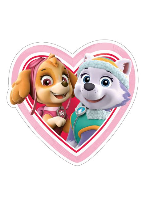 Coração Patrulha Canina Paw Patrol Skye E Everest Png Art Poin