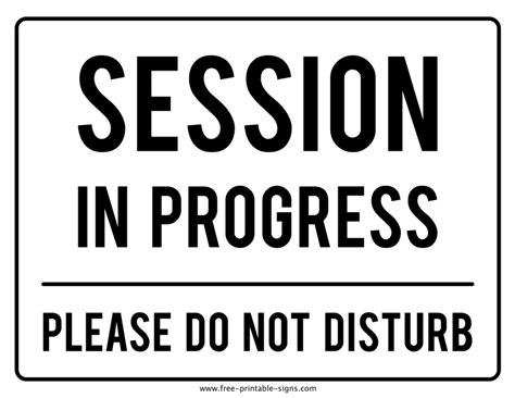 Printable Session In Progress Sign – Free Printable Signs