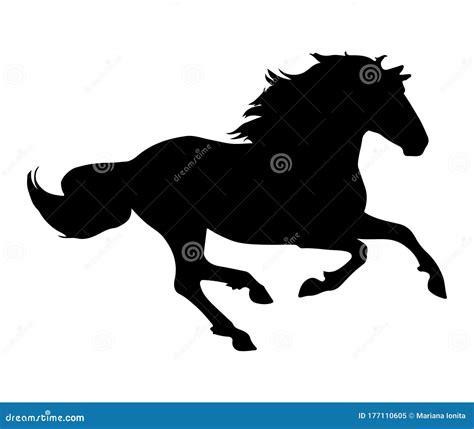 Horse Silhouette Isolated on White Background Stock Vector ...