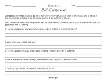 Self Compassion Worksheet Empowerment Through Inner Strength Love