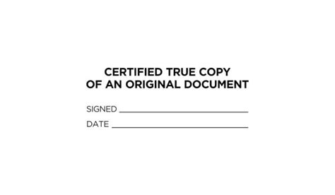 Certified True Copy Stamp