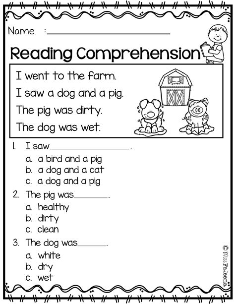 Reading Comprehension For First Graders