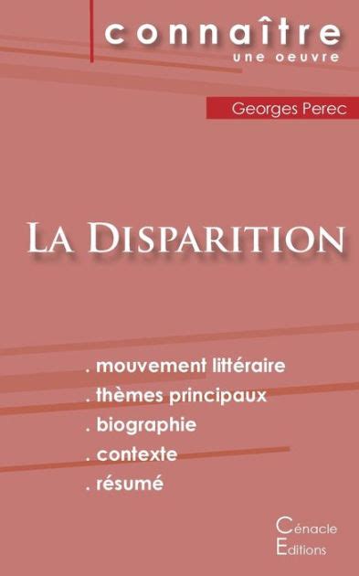 Fiche De Lecture La Disparition De Georges Perec Analyse Litt Raire De