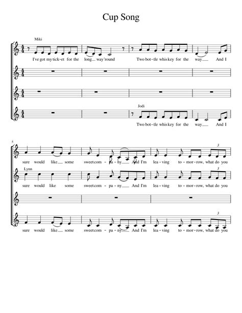 Cup Song sheet music for Voice download free in PDF or MIDI