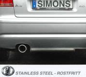 Simons Edelstahl Sport Auspuffanlage 1x100 mm rund für Audi A3 8P 2