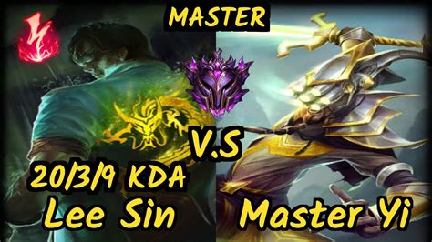 Abbedagge LEE SIN Vs MASTER YI 20 3 9 KDA JUNGLE GAMEPLAY EUW