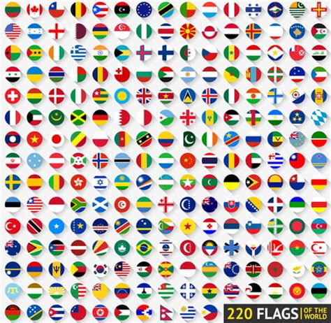 World Flags Round Icons Vector Material Eps Uidownload