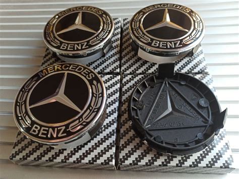 4x Mercedes Black Alloy Wheel Centre Hub Caps 75mm A B C E S M Class ML